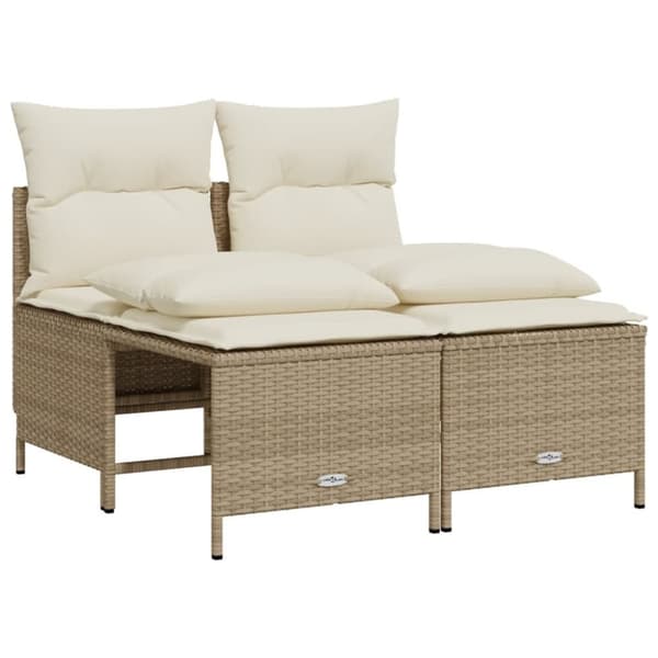 vidaXL sofasæt til haven 4 dele med hynder polyrattan beige