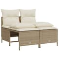 Miniatyrbillede 2 af 8: vidaXL sofasæt til haven 4 dele med hynder polyrattan beige