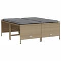 Miniatyrbillede 4 af 10: vidaXL sofasæt til haven 5 dele med hynder polyrattan beige