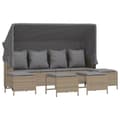 Miniatyrbillede 2 af 10: vidaXL sofasæt til haven 5 dele med hynder polyrattan beige