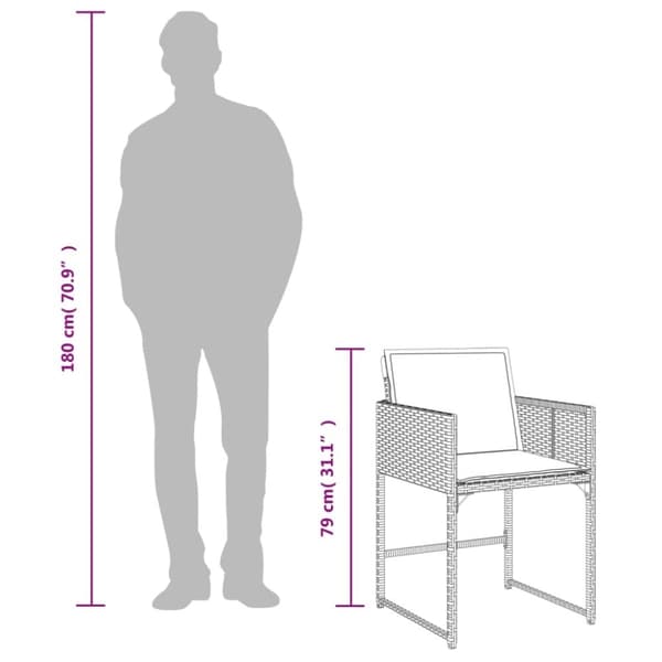 vidaXL spisebordssæt til haven 13 dele med hynder polyrattan beige