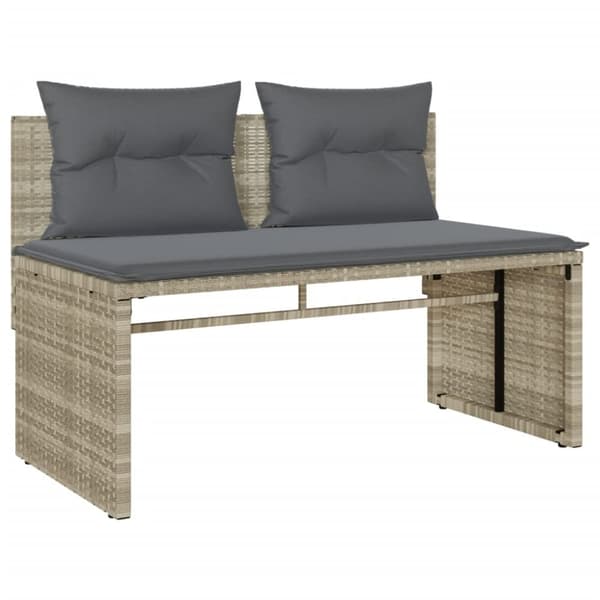 vidaXL sofasæt til haven 4 dele med hynder polyrattan lysegrå