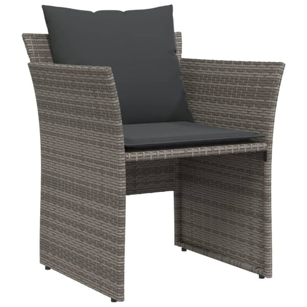 vidaXL Reclinerstol för trädgården med fotpall grå konstrotting