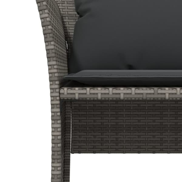 vidaXL Reclinerstol för trädgården med fotpall grå konstrotting
