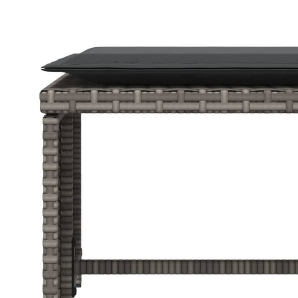 vidaXL havestol med fodskammel polyrattan grå
