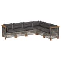 Miniatyrbillede 2 af 9: vidaXL sofasæt til haven 6 dele med hynder polyrattan grå