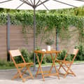 Miniatyrbilde 1 av 11: vidaXL Bistrosett 3 deler beige stoff og heltre