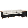 Miniatyrbillede 2 af 9: vidaXL sofasæt til haven 5 dele med hynder polyrattan sort
