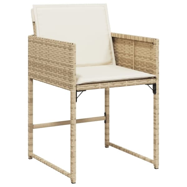 vidaXL spisebordssæt til haven 11 dele med hynder polyrattan beige