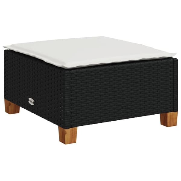 vidaXL Loungegrupp med dynor 6 delar svart konstrotting