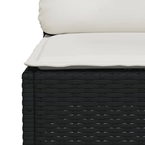 vidaXL Loungegrupp med dynor 6 delar svart konstrotting