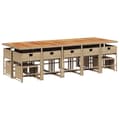 Miniatyrbillede 6 af 11: vidaXL spisebordssæt til haven 15 dele med hynder polyrattan beige