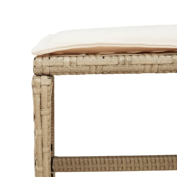 vidaXL spisebordssæt til haven 15 dele med hynder polyrattan beige