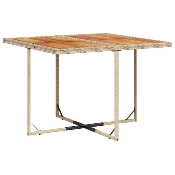 vidaXL spisebordssæt til haven 9 dele med hynder polyrattan beige