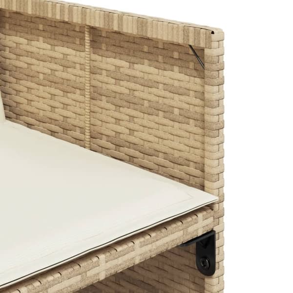 vidaXL spisebordssæt til haven 9 dele med hynder polyrattan beige