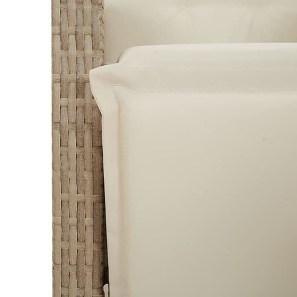 vidaXL spisebordssæt til haven 9 dele med hynder polyrattan beige
