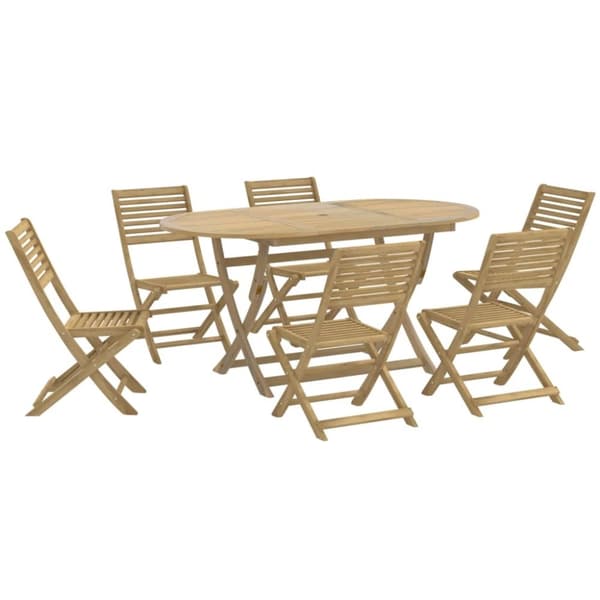 vidaXL Hagespisegruppe 7 deler heltre akasie