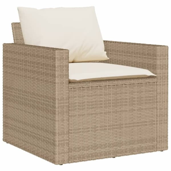 vidaXL sofasæt til haven 6 dele med hynder polyrattan beige
