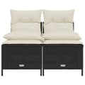Miniatyrbillede 2 af 8: vidaXL sofasæt til haven 4 dele med hynder polyrattan sort