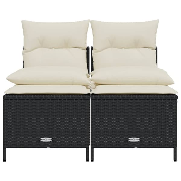 vidaXL sofasæt til haven 4 dele med hynder polyrattan sort