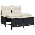 Miniatyrbillede 1 af 8: vidaXL sofasæt til haven 4 dele med hynder polyrattan sort