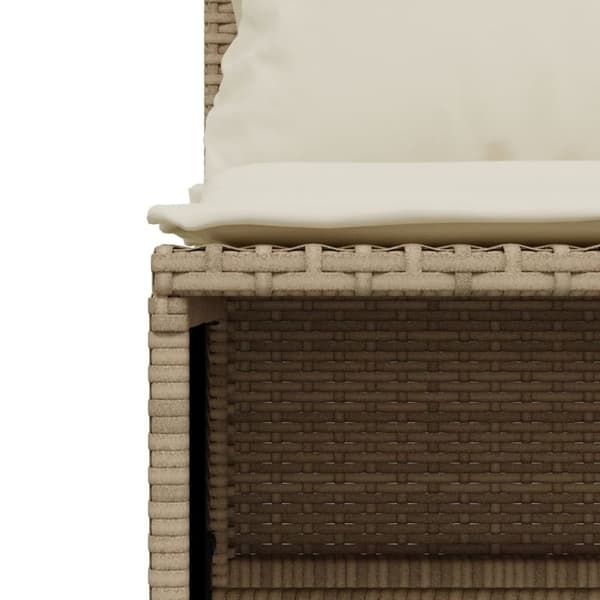 vidaXL Soffgrupp för trädgård med dynor 4 delar beige konstrotting