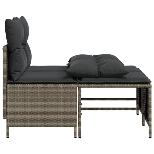vidaXL sofasæt til haven 4 dele med hynder polyrattan grå