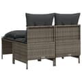 Miniatyrbillede 4 af 8: vidaXL sofasæt til haven 4 dele med hynder polyrattan grå
