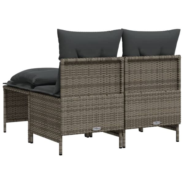 vidaXL sofasæt til haven 4 dele med hynder polyrattan grå