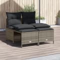 Miniatyrbillede 8 af 8: vidaXL sofasæt til haven 4 dele med hynder polyrattan grå
