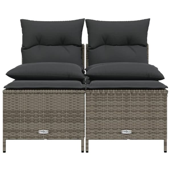 vidaXL sofasæt til haven 4 dele med hynder polyrattan grå