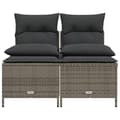 Miniatyrbillede 2 af 8: vidaXL sofasæt til haven 4 dele med hynder polyrattan grå