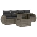 Miniatyrbillede 2 af 11: vidaXL sofasæt 5 dele med hynder polyrattan grå