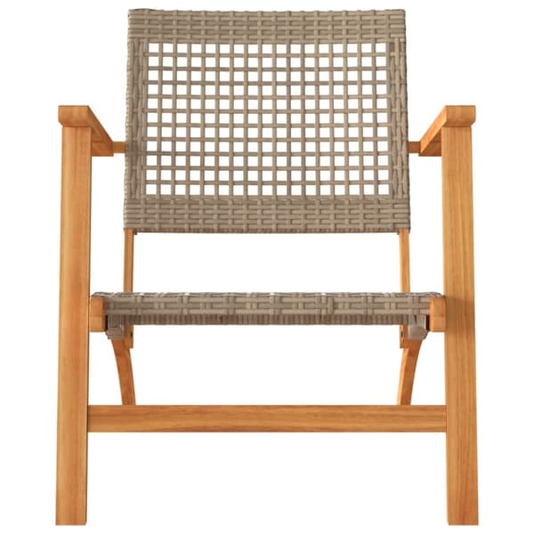 vidaXL Bistrosett 3 deler beige polyrotting og heltre akasie