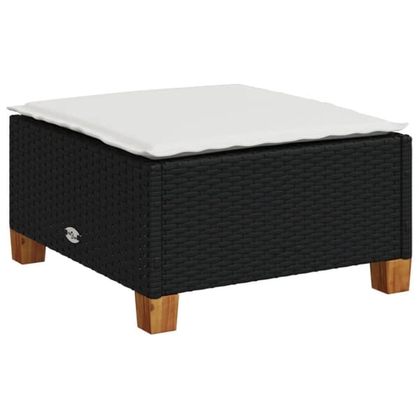 vidaXL sofasæt til haven 8 dele med hynder polyrattan sort
