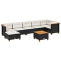 Miniatyrbillede 2 af 11: vidaXL sofasæt til haven 8 dele med hynder polyrattan sort
