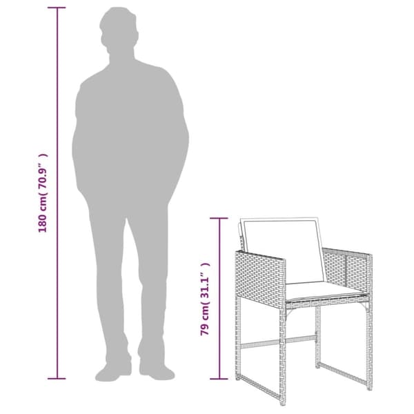 vidaXL spisebordssæt til haven 13 dele med hynder polyrattan beige