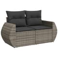 Miniatyrbillede 5 af 11: vidaXL sofasæt til haven 9 dele med hynder polyrattan grå