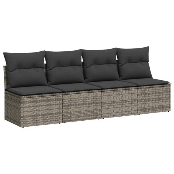 vidaXL sofasæt til haven 9 dele med hynder polyrattan grå