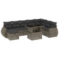 Miniatyrbillede 2 af 11: vidaXL sofasæt til haven 9 dele med hynder polyrattan grå