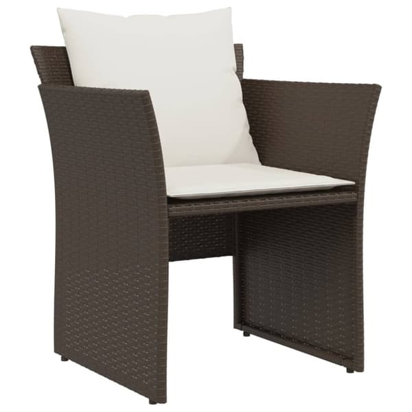 vidaXL havestol med fodskammel polyrattan brun