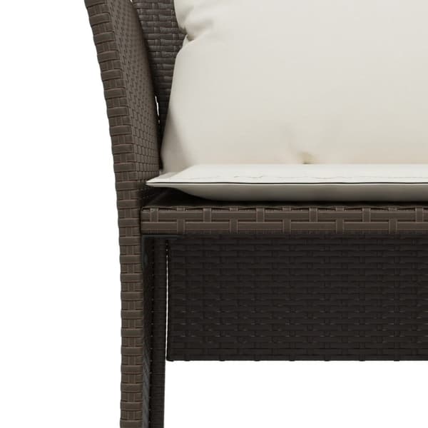 vidaXL havestol med fodskammel polyrattan brun