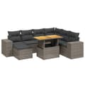 Miniatyrbillede 2 af 3: vidaXL sofasæt til haven 8 dele med hynder polyrattan grå