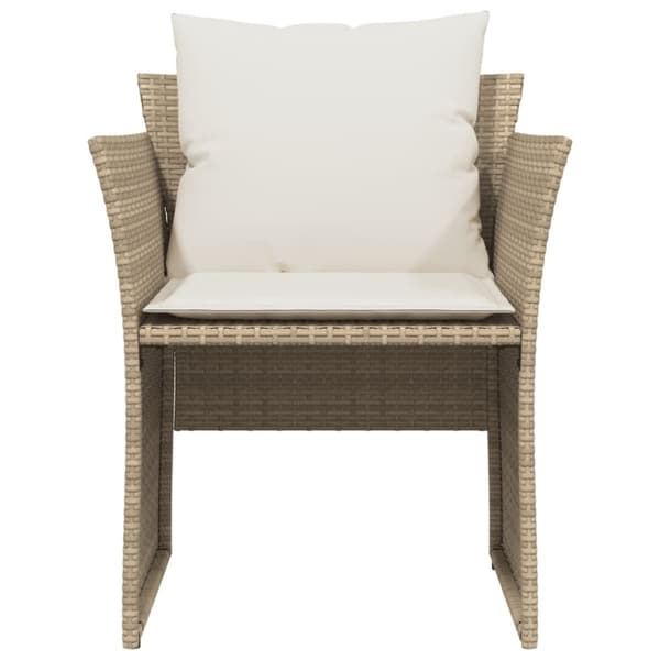 vidaXL havestol med fodskammel polyrattan beige