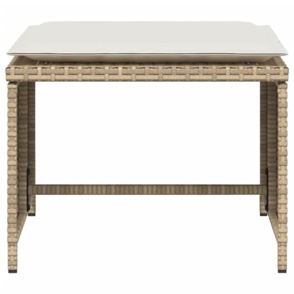 vidaXL havestol med fodskammel polyrattan beige