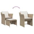Miniatyrbillede 7 af 11: vidaXL havestol med fodskammel polyrattan beige