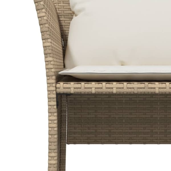 vidaXL havestol med fodskammel polyrattan beige