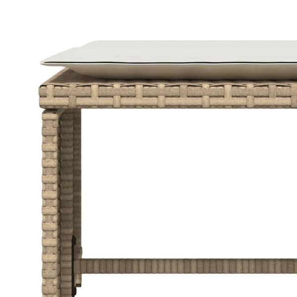vidaXL havestol med fodskammel polyrattan beige