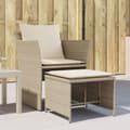 Miniatyrbillede 11 af 11: vidaXL havestol med fodskammel polyrattan beige