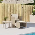 Miniatyrbillede 2 af 11: vidaXL havestol med fodskammel polyrattan beige